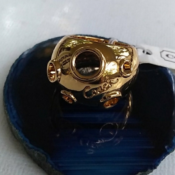NWT Coach High Polished Gold Tone Dome Ring - Picture 12 of 16